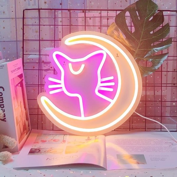 Sailor Moon Luna Cat Neon Sign LED Wall Decor 1