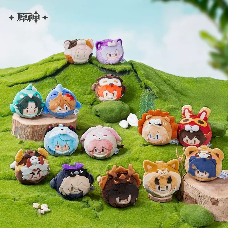 Game Genshin Impact Tivat Zoo Theme Series Ganyu Xiao Diona Plush Dolls Dango Keychain Pendant Toy Cartoon Cosplay Props Gift 1