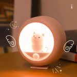 Cute Cat LED Sensor Night Light USB Bedroom Atmosphere Lamp