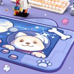 Cute Space Dog Large Mouse Pad