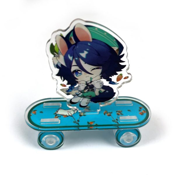 Genshin Impact Skateboard Ornament character Cute Chibi Acrylic Gift Toys venti