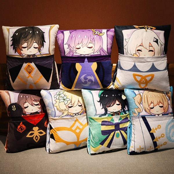 Genshin Impact Cartoons Cute Sleeping Cushion Pillow 2