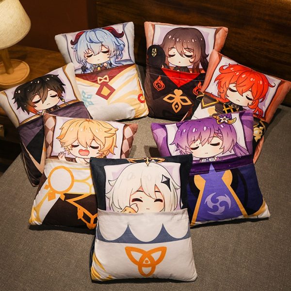 Genshin Impact Cartoons Cute Sleeping Cushion Pillow 1